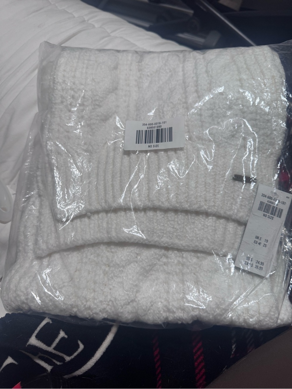 Hollister White Knit Scarf